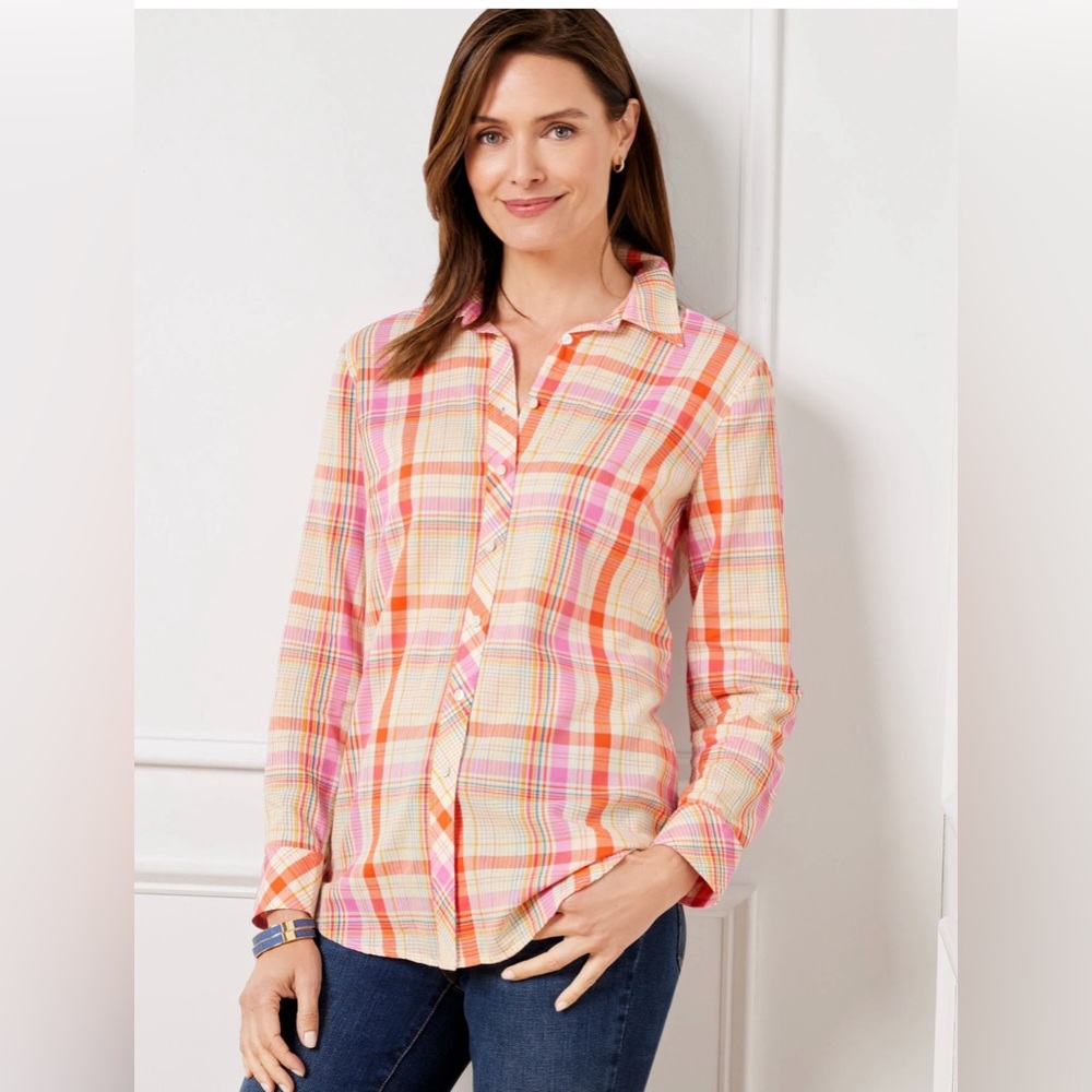Talbots Basket Weave Button Down Shirt
